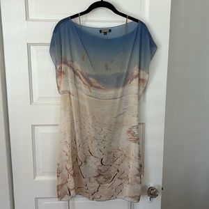 Rozea Nichols beach print dress with slip liner.